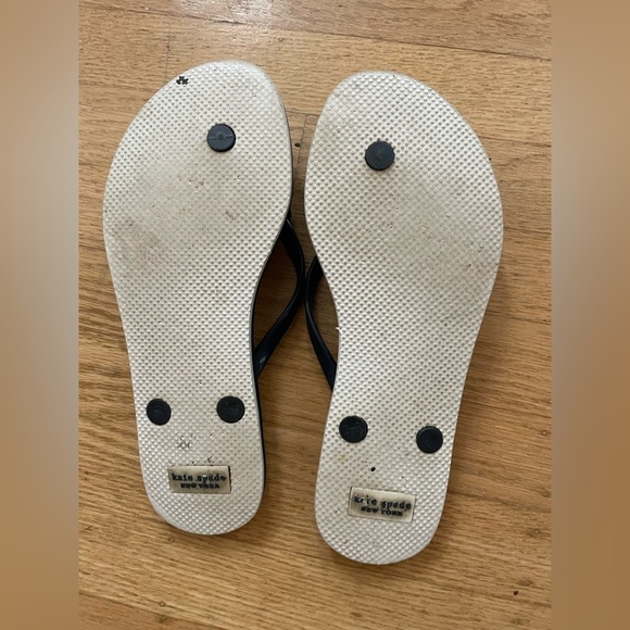 Kate Spade navy and White bow Sandals with Starry Design - Picture 5 of 6